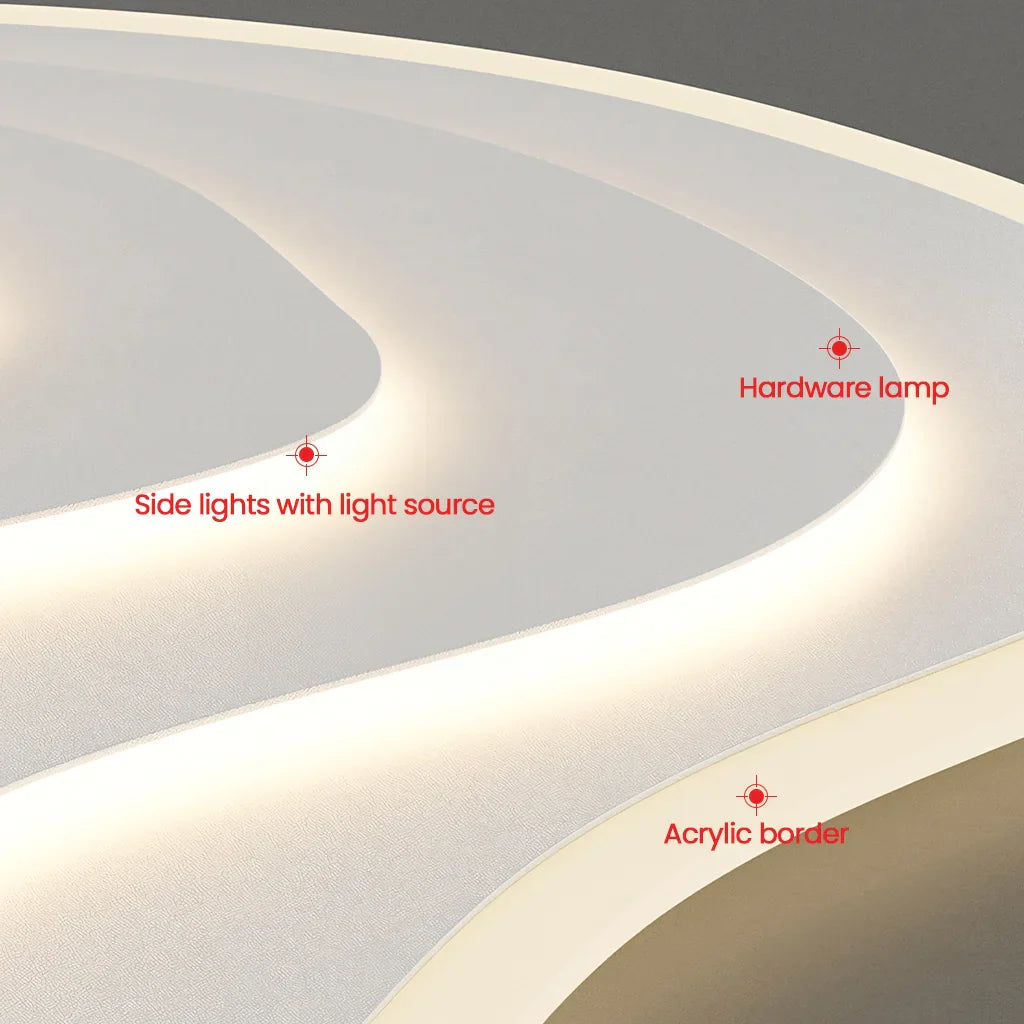 Ceiling Light Acrylic 16 in Modern Minimalist White Living Room Bedroom LED Fixture | Thomler