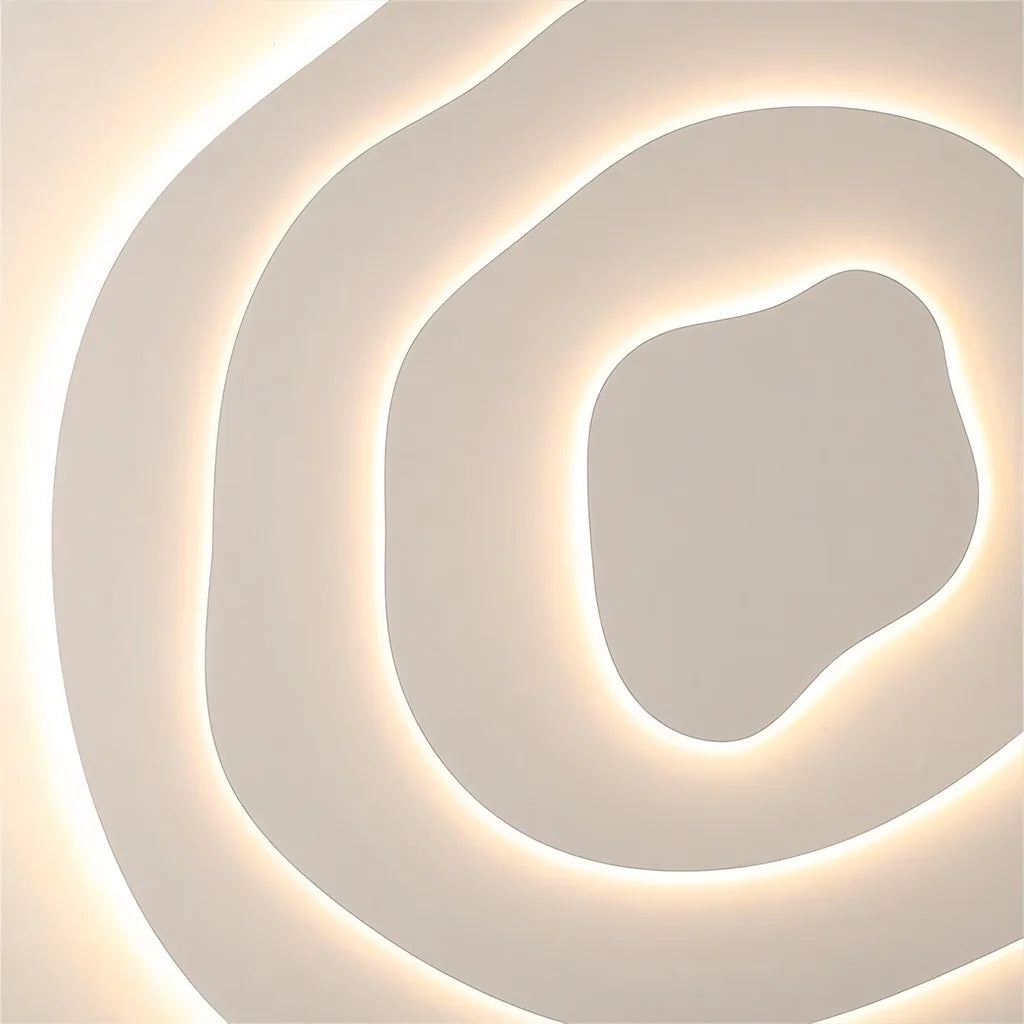 Ceiling Light Acrylic 16 in Modern Minimalist White Living Room Bedroom LED Fixture | Thomler