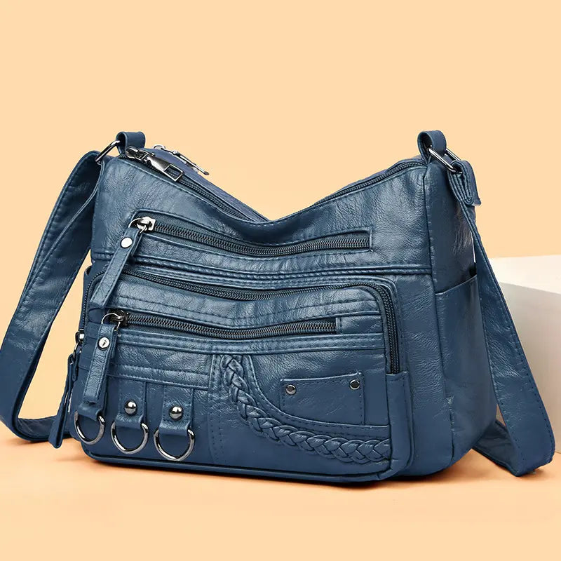 Retro-Inspired Shoulder Bag for Women – Faux Leather Crossbody Purse with Top Handle – Everyday Carryall with Interior Pockets – Classic | Thomler