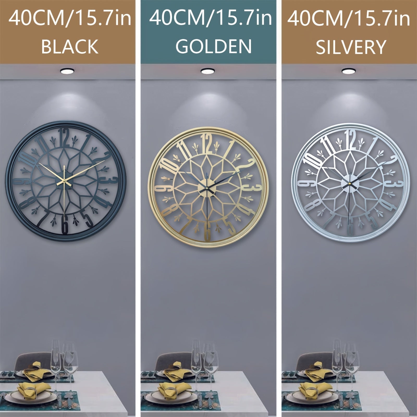 Retro Metal Wall Clock Silent Quartz Movement Industrial Home Office Decor No Ticking Quiet Battery Operated Vintage Handcrafted Look Living | Thomler
