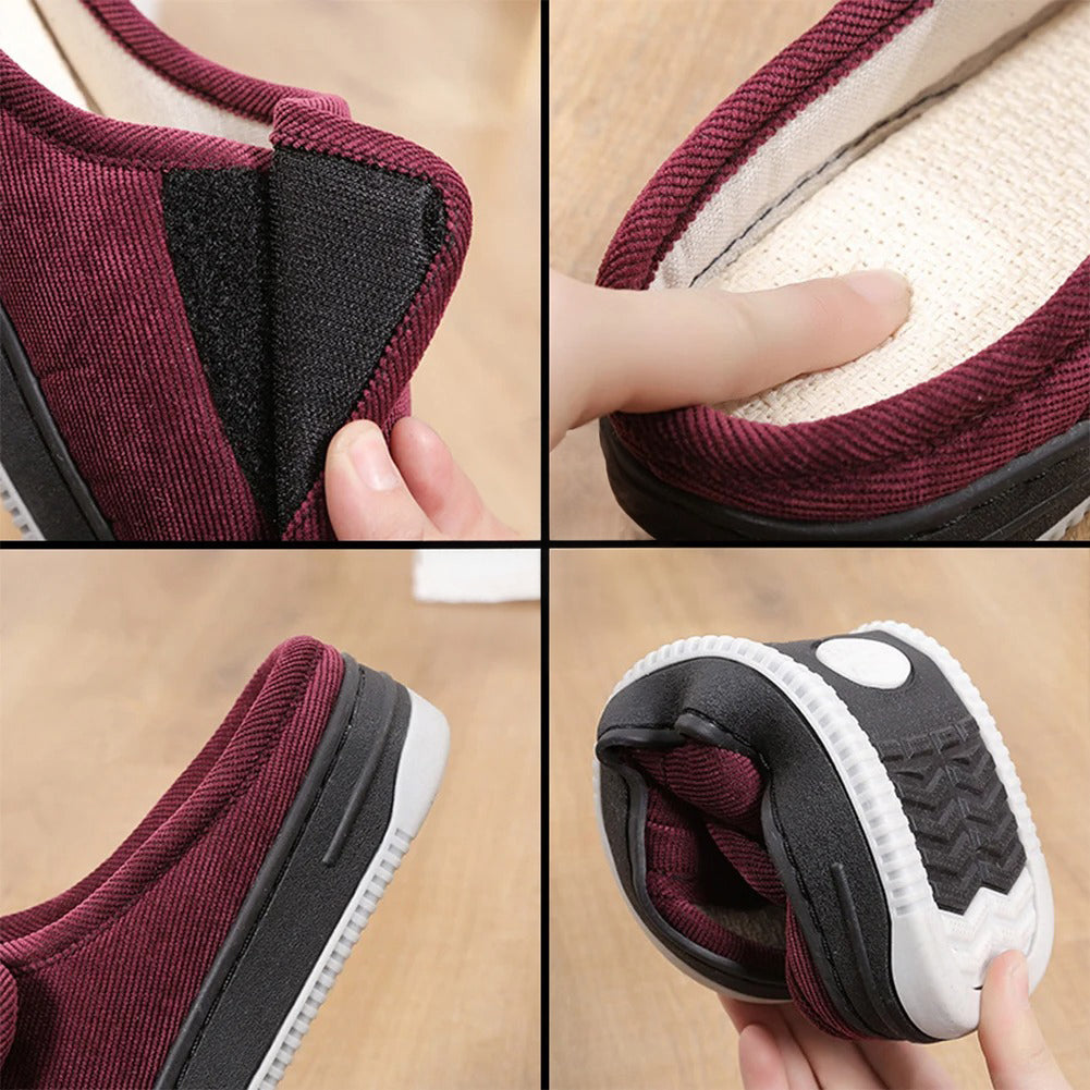 Adjustable Open-Toe Slippers for Edema & Neuropathy Relief, Extra-Wide Cushioned Footbed, Velcro Closure for Swelling, Supportive Rubber | Thomler