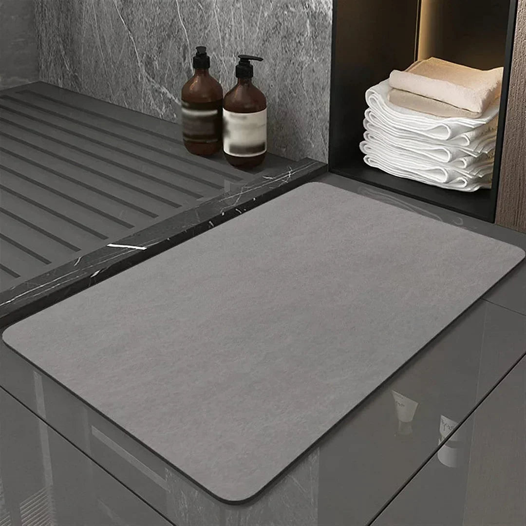 Quick-Dry Stone Bath Mat Non-Slip Absorbent Diatomaceous Earth Floor Mat for Shower Bathroom Bedroom Kitchen Eco-Friendly | Thomler