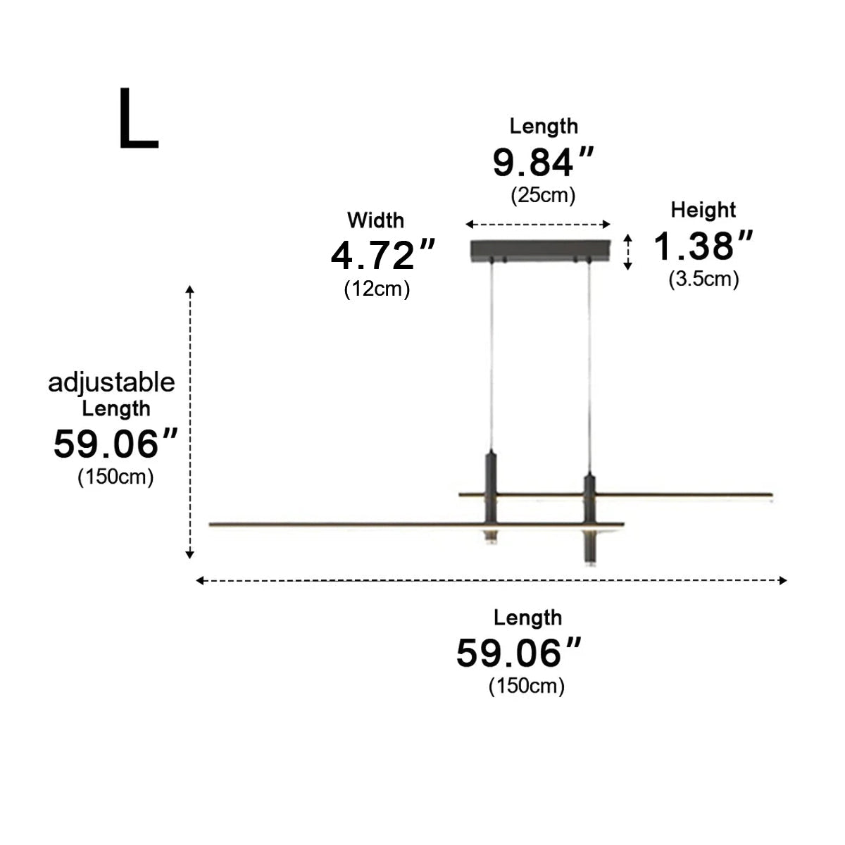 Linear Aluminum Overhead LED Fixture – Dimmable Strip Ceiling Light for Dining Room, Kitchen & Living Spaces | Thomler