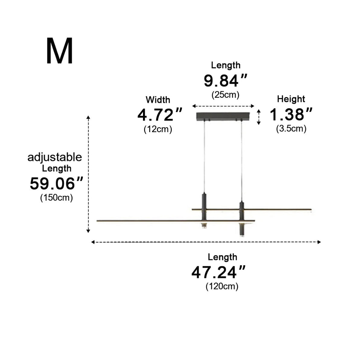 Linear Aluminum Overhead LED Fixture – Dimmable Strip Ceiling Light for Dining Room, Kitchen & Living Spaces | Thomler