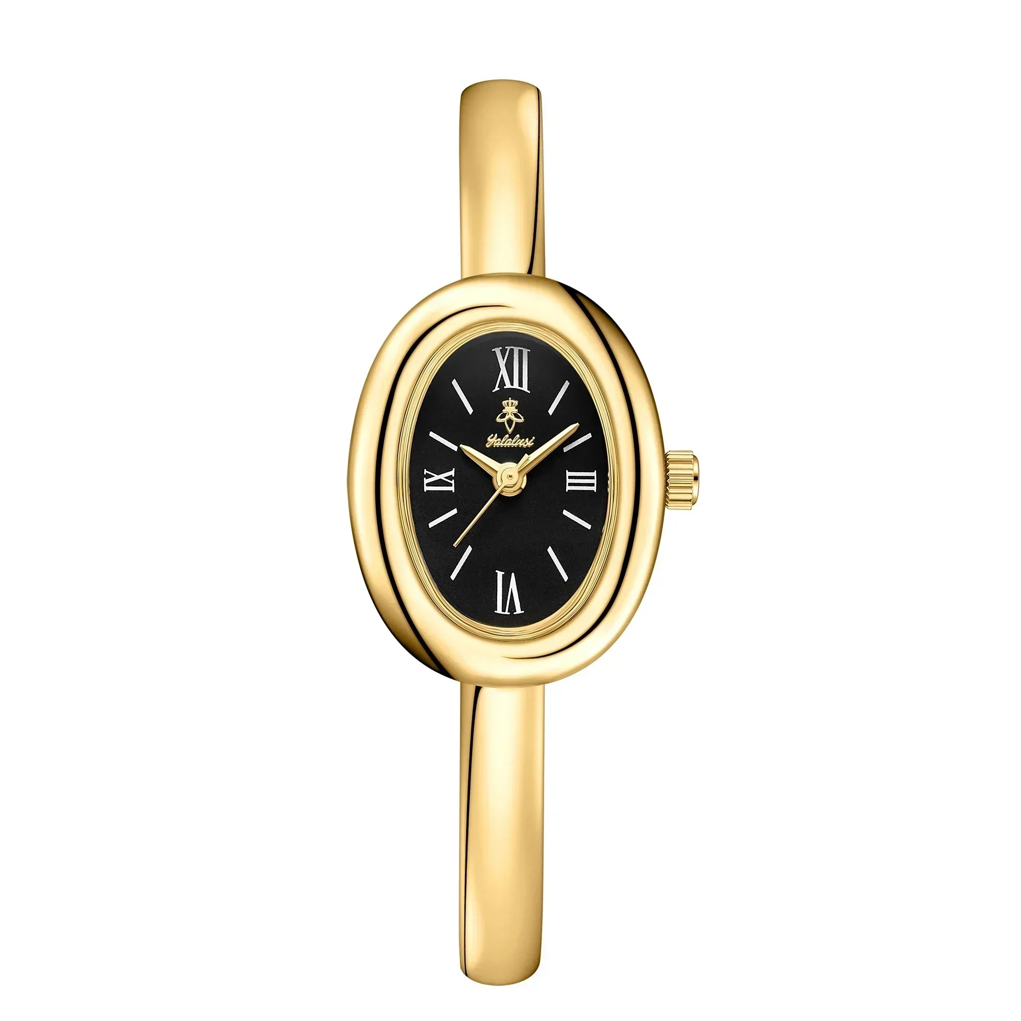 Women's Oval Face Bangle Watch Quartz Analog Wristwatch Stainless Steel Bracelet for Dress Casual Office Gold Silver Color Options Fashion A | Thomler