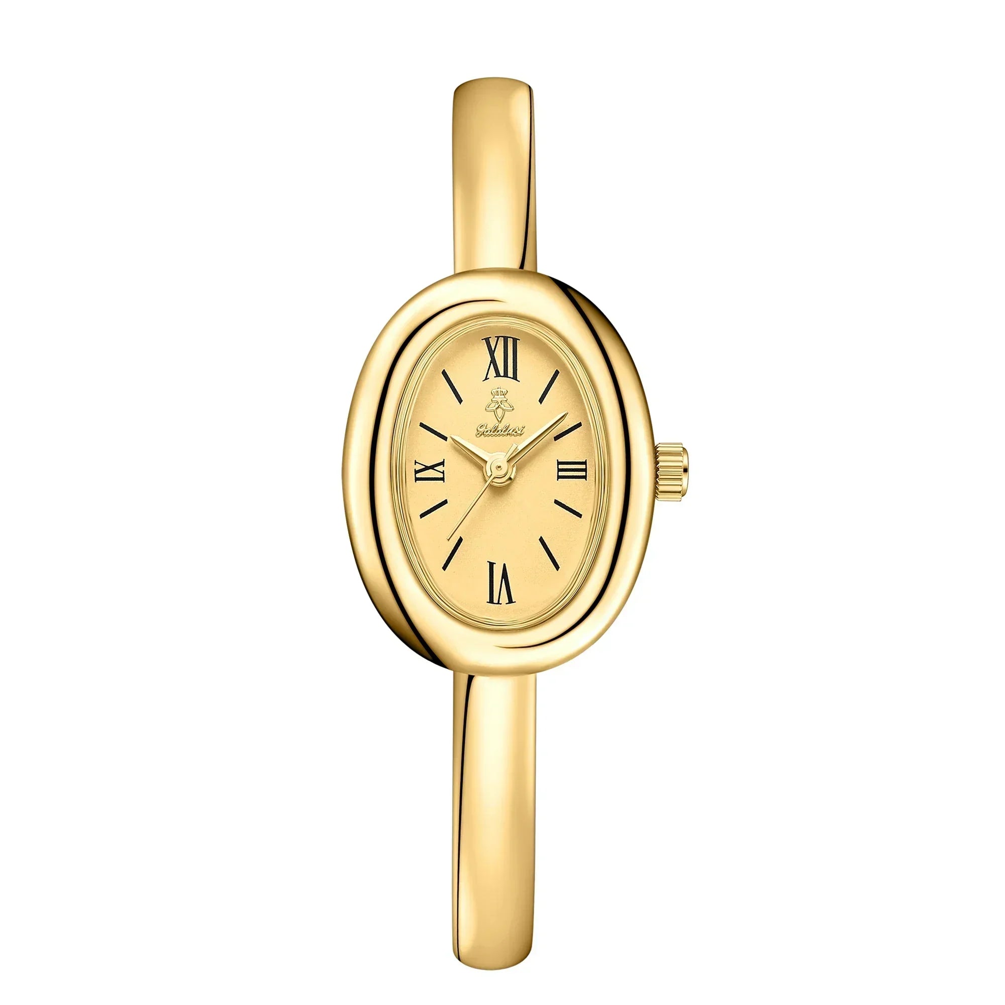 Women's Oval Face Bangle Watch Quartz Analog Wristwatch Stainless Steel Bracelet for Dress Casual Office Gold Silver Color Options Fashion A | Thomler