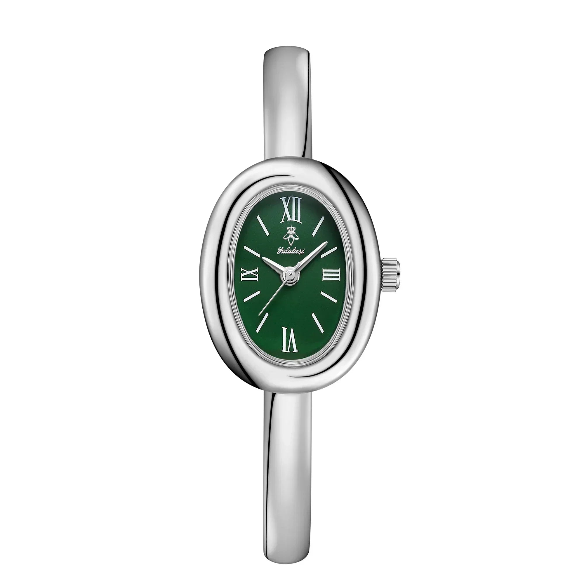 Women's Oval Face Bangle Watch Quartz Analog Wristwatch Stainless Steel Bracelet for Dress Casual Office Gold Silver Color Options Fashion A | Thomler