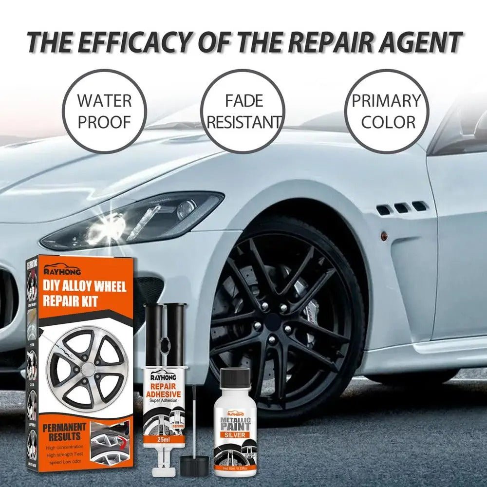 Metal Wheel Touch-Up Repair System for Scratched & Scuffed Car Rims – Restore Finish on Aluminum, Steel & Chrome Wheels at Home | Thomler