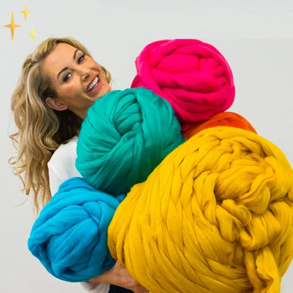 Super Bulky Arm Knitting Yarn 35 oz Merino-Style Wool for Throw Blankets, Cushions & Home Décor Crafts | Thomler