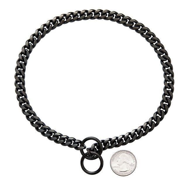 Polished Metal Chain Link Training Collar for Large Dogs – Rust-Resistant Steel, Cuban Link Design for Power Breeds | Thomler