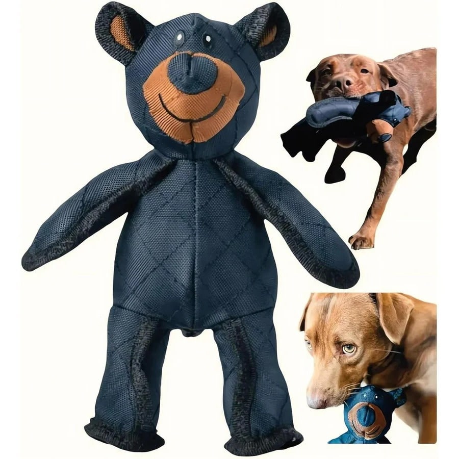Reinforced Canvas Bear Chew Toy for Aggressive Chewers – Heavy-Duty Stitched Plush for Large Dogs | Thomler
