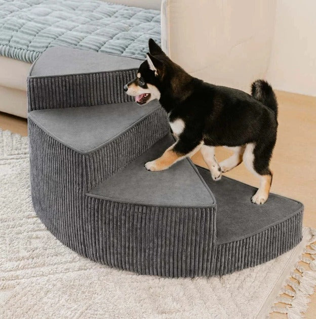 Pet Steps for Bed & Couch - Non-Slip Foam Ramp Stairs for Small Dogs - Washable Spiral Design for Senior Pets & Puppies | Thomler