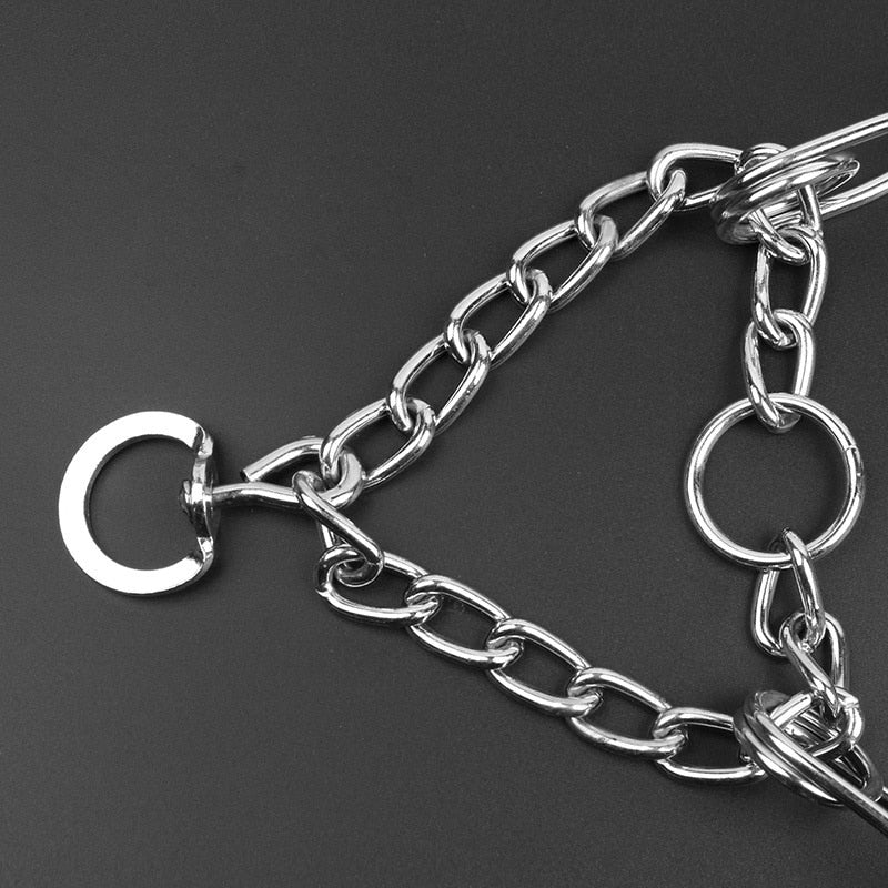 Padded Metal Link Dog Training Collar with Rubber-Tipped Prongs for Leash Manners & Pull Control | Adjustable Chain for Medium to Large | Thomler