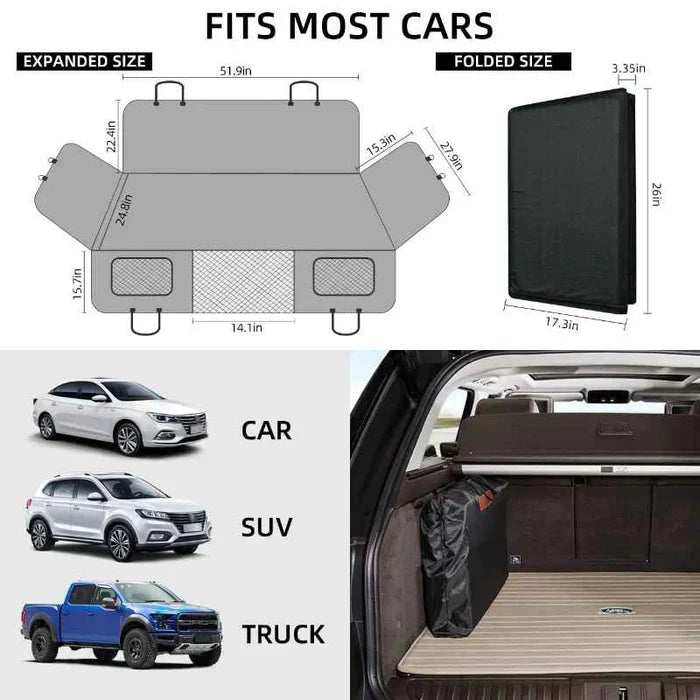 Dog Car Seat Cover Waterproof Backseat Extender Protector with Memory Foam for SUV Truck Travel Universal Fit Tear-Resistant Pet Mat | Thomler