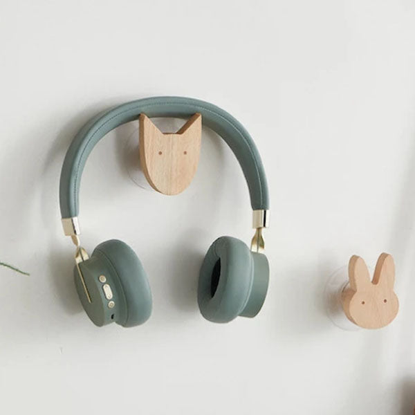 Wall Hooks Wooden Animal Self Adhesive Natural Kids Bedroom Nursery Coat Bag Holders Scandinavian Decor | Thomler