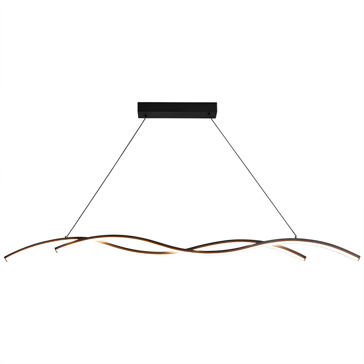 Pendant Light Aluminium LED 150.0 cm Black Dining Room Dimmable Wavy Ceiling Hanging Light Modern Minimalist Chandelier | Thomler