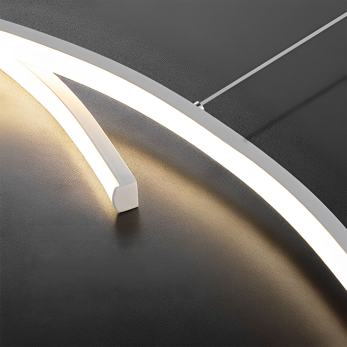 Pendant Light Aluminium LED 150.0 cm Black Dining Room Dimmable Wavy Ceiling Hanging Light Modern Minimalist Chandelier | Thomler