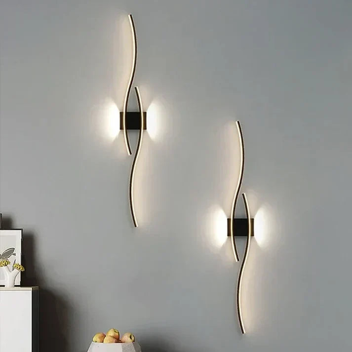Curved LED Wall Sconce – Contemporary Metal Fixture for Bedroom, Living Room & Office – 24 Inch Warm Glow | Thomler