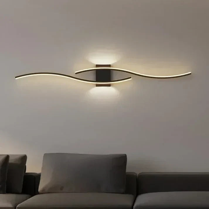Curved LED Wall Sconce – Contemporary Metal Fixture for Bedroom, Living Room & Office – 24 Inch Warm Glow | Thomler