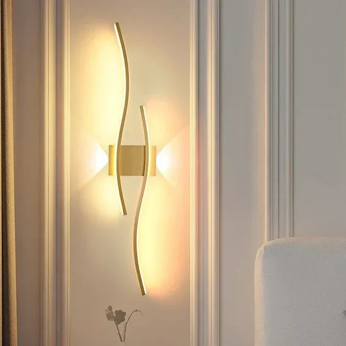 Curved LED Wall Sconce – Contemporary Metal Fixture for Bedroom, Living Room & Office – 24 Inch Warm Glow | Thomler