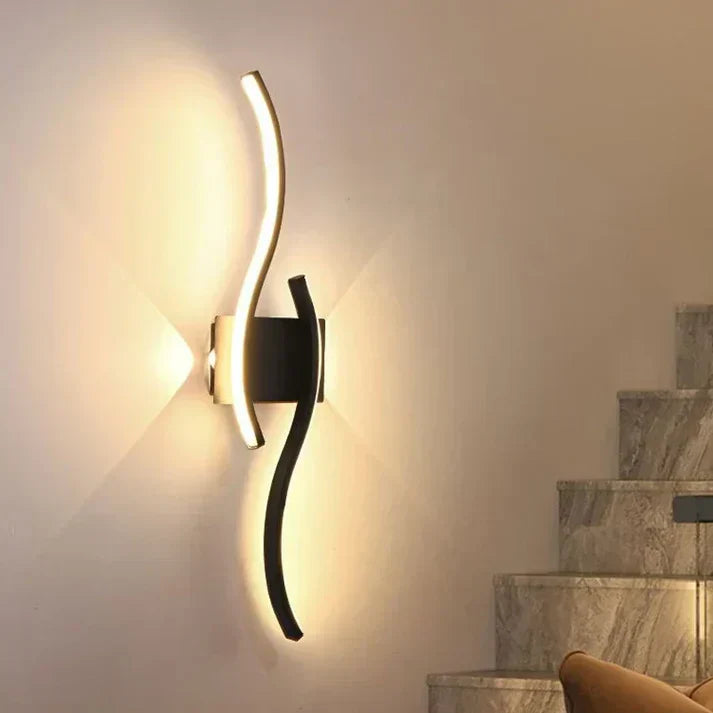 Curved LED Wall Sconce – Contemporary Metal Fixture for Bedroom, Living Room & Office – 24 Inch Warm Glow | Thomler