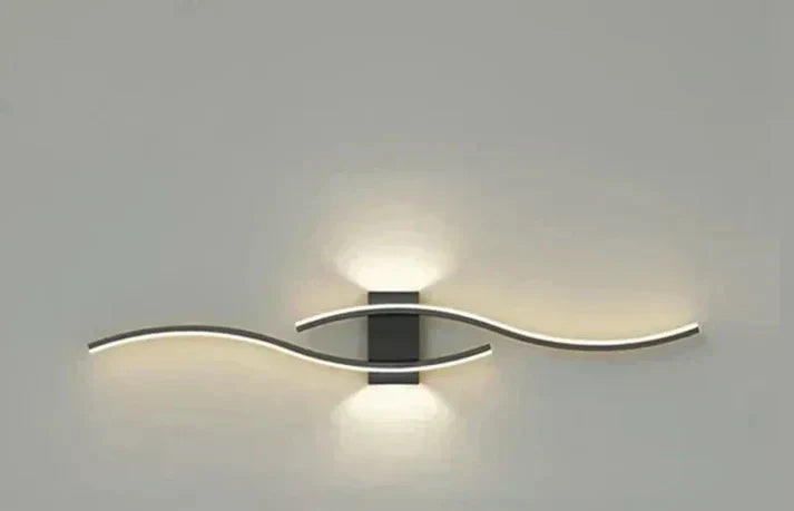 Curved LED Wall Sconce – Contemporary Metal Fixture for Bedroom, Living Room & Office – 24 Inch Warm Glow | Thomler
