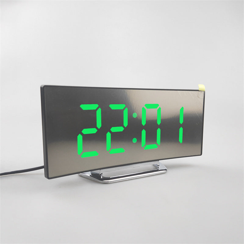 Digital Alarm Clock Plastic 7.2 cm 2.8 Inch Black Bedroom Desk LED Curved Screen Bedside Time Display | Thomler
