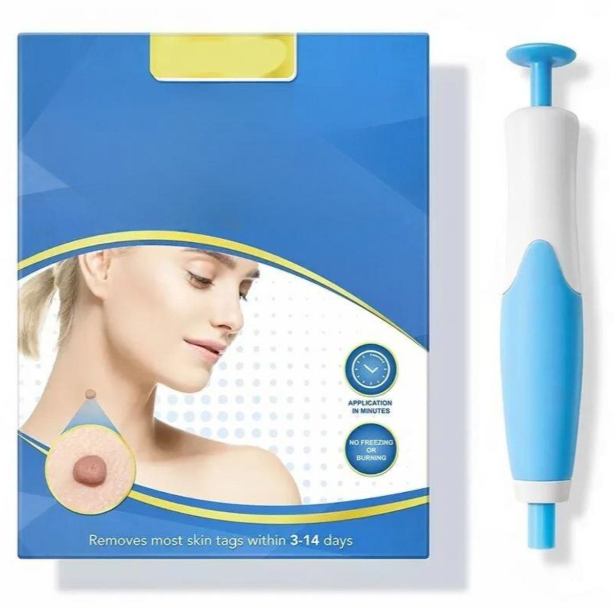 At-Home Tag Eliminator Device with Dual Applicator Tips & 40 Silicone Loops for Face Neck Body Growths | Thomler