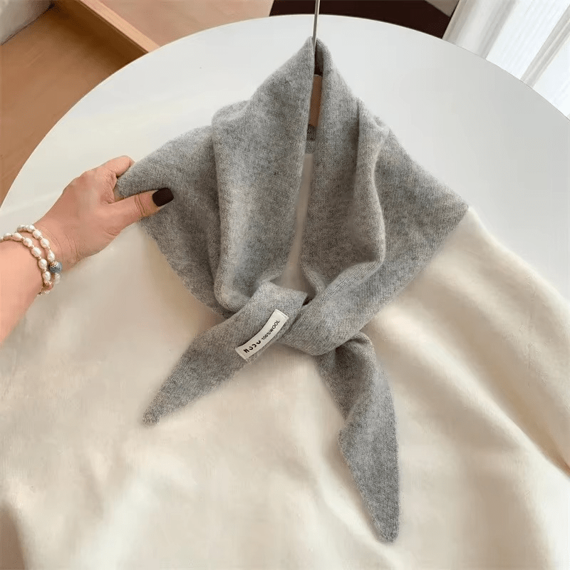 Knit Triangle Scarf Wool Blend Wrap – Soft Lightweight Head Scarf, Shawl & Shoulder Wrap for Women, Cozy Fall Winter Accessory | Thomler