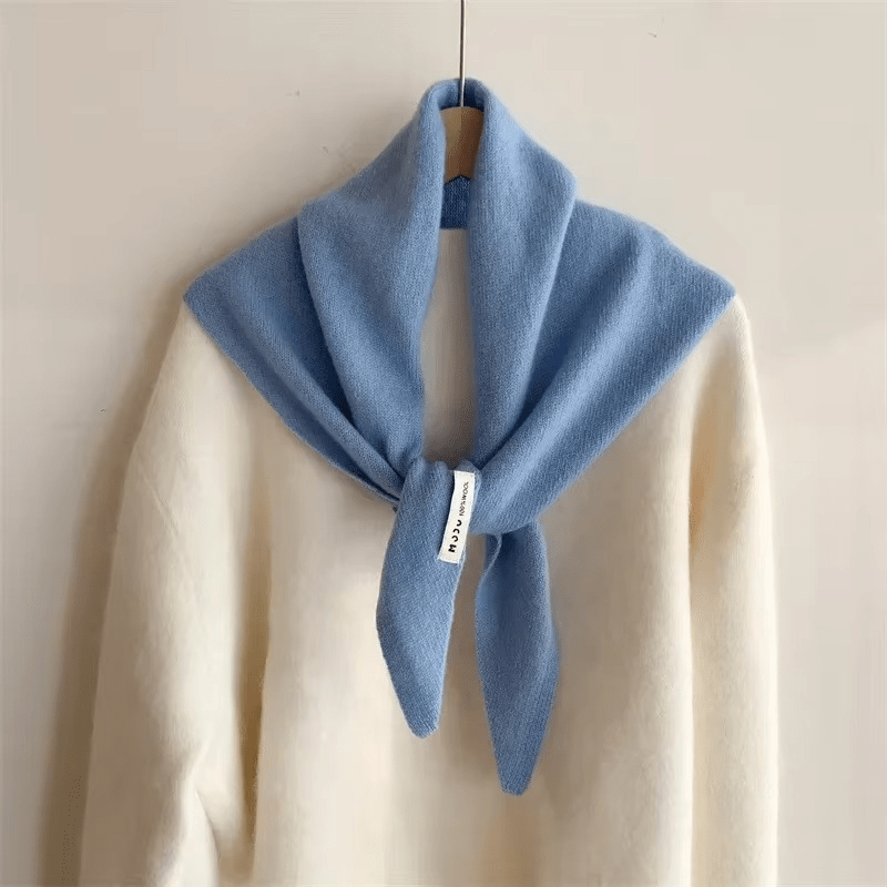 Knit Triangle Scarf Wool Blend Wrap – Soft Lightweight Head Scarf, Shawl & Shoulder Wrap for Women, Cozy Fall Winter Accessory | Thomler