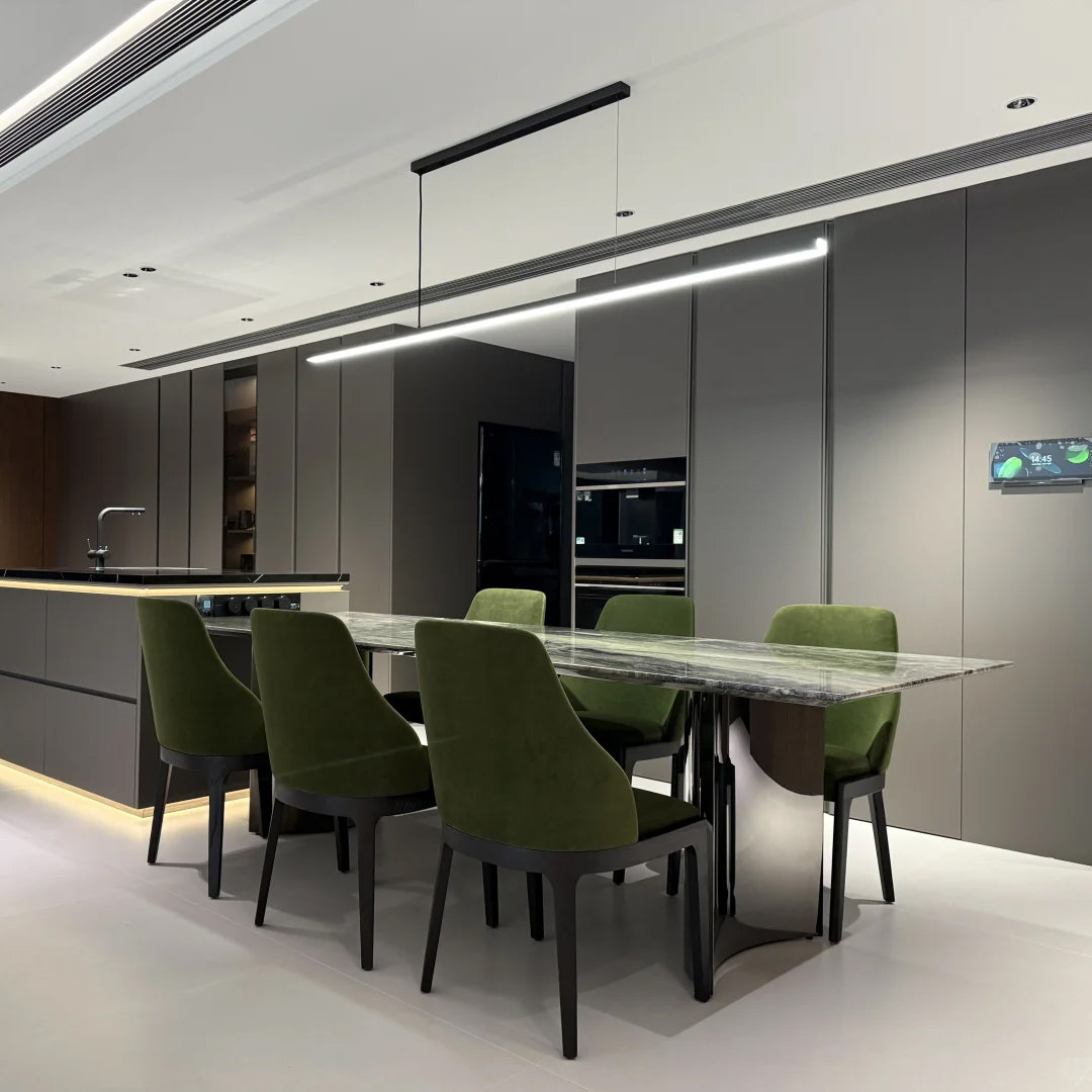 Linear Pendant Light Metal 39 in Adjustable Kitchen Island LED Warm White 3000K-6000K Modern Dining Room Hanging Lamp | Thomler