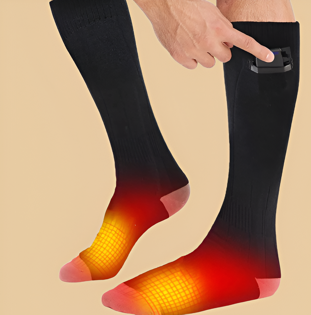 Electric Heated Socks with Battery-Powered Warmth for Cold Winter Days, Thermal Insulated Foot Warmer for Men Women, Rechargeable Heating | Thomler