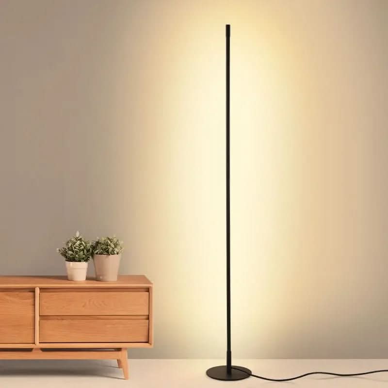 Floor Lamp Metal 63 in Warm White LED Dimmable Living Room Reading Light Modern Slim Design | Thomler