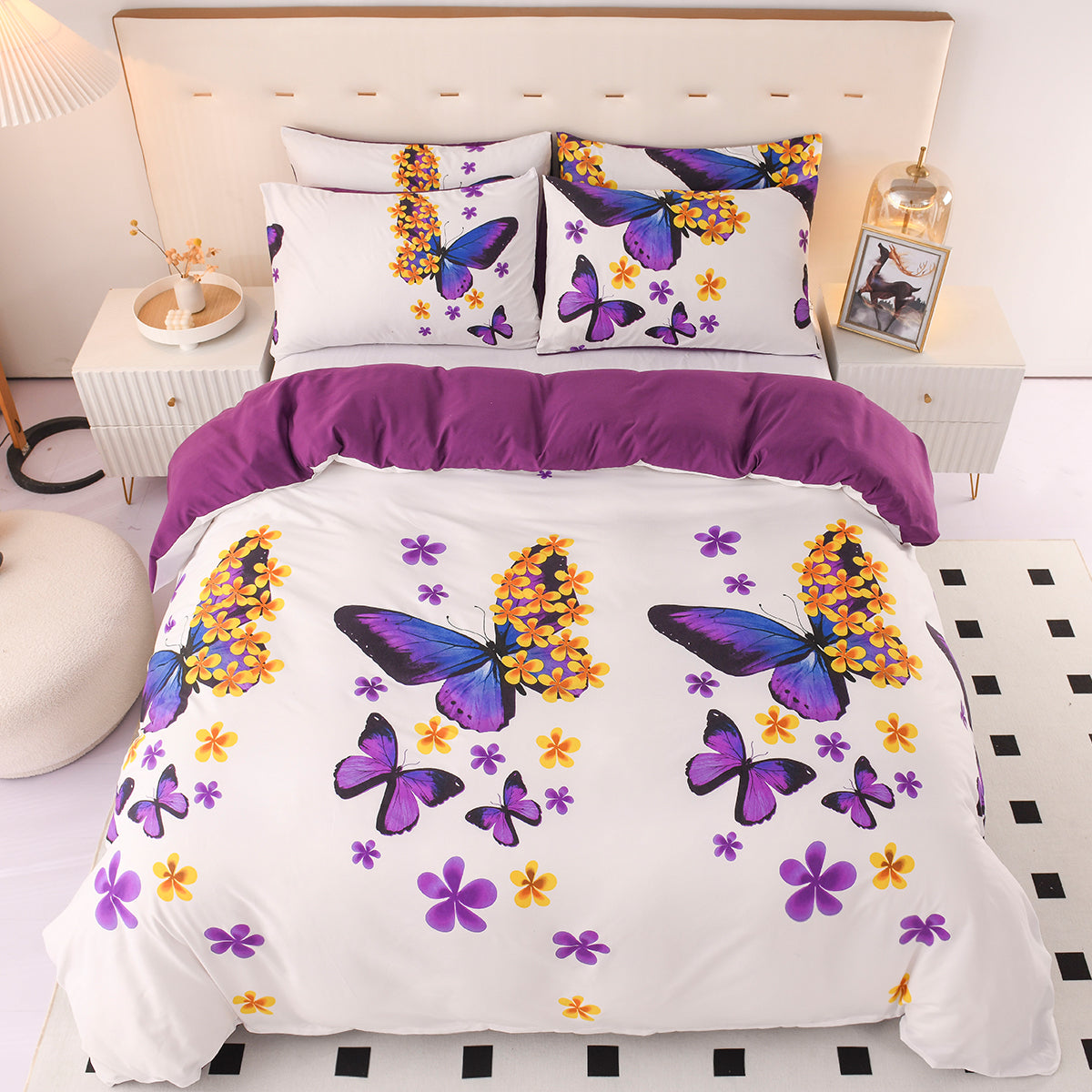 Abstract Geometric Bedding Set – Retro Chevron Pattern Duvet Cover for Queen & King Beds | Thomler