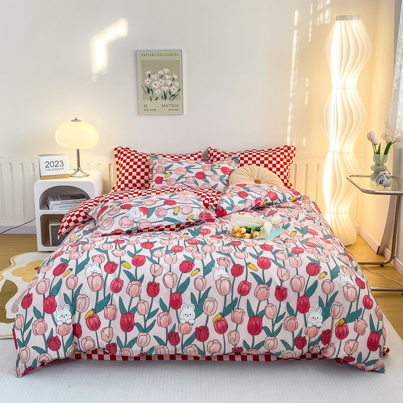 Abstract Geometric Bedding Set – Retro Chevron Pattern Duvet Cover for Queen & King Beds | Thomler