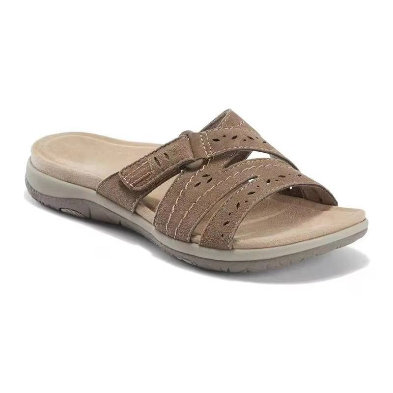 Women's Adjustable Hook & Loop Arch Support Sandals with Non-Slip Rubber Sole for Plantar Fasciitis Relief & All-Day Comfort | Thomler