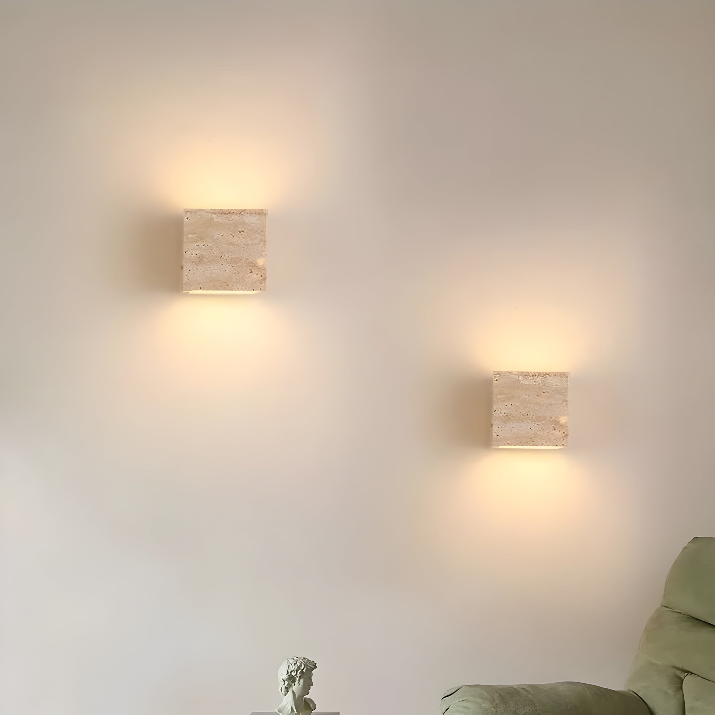 Wall Light Travertine Stone 6.3 in Outdoor Up Down LED Waterproof Garden Patio Fixture Modern Minimalist Exterior Sconce | Thomler