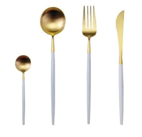 Stainless Steel Flatware Set 24-Piece Service for 6 with Colorful Handles for Everyday Dining Modern Table Utensils | Thomler