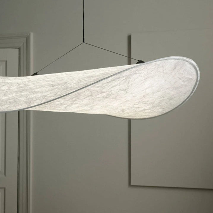 Pendant Light Handwoven Silk Shade Up To 80.0 cm White Dining Room Bedroom Japandi Scandinavian Hanging Ceiling Lamp | Thomler