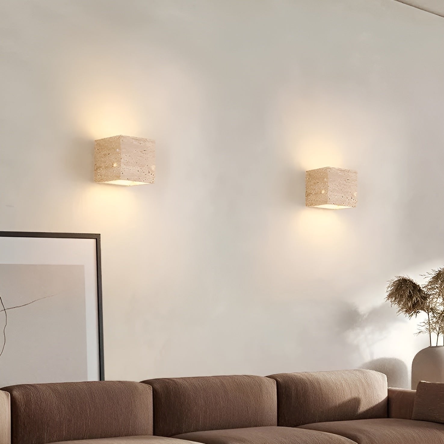 Wall Light Travertine Stone 6.3 in Outdoor Up Down LED Waterproof Garden Patio Fixture Modern Minimalist Exterior Sconce | Thomler