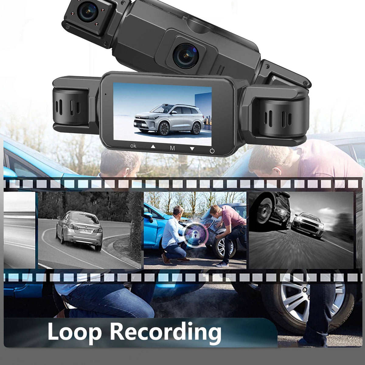 4-Camera 1080P Vehicle Recording System with Infrared Vision – Front Rear Side Surveillance Monitor for Cars Trucks SUVs | Thomler