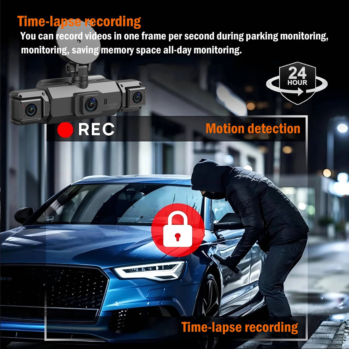 4-Camera 1080P Vehicle Recording System with Infrared Vision – Front Rear Side Surveillance Monitor for Cars Trucks SUVs | Thomler
