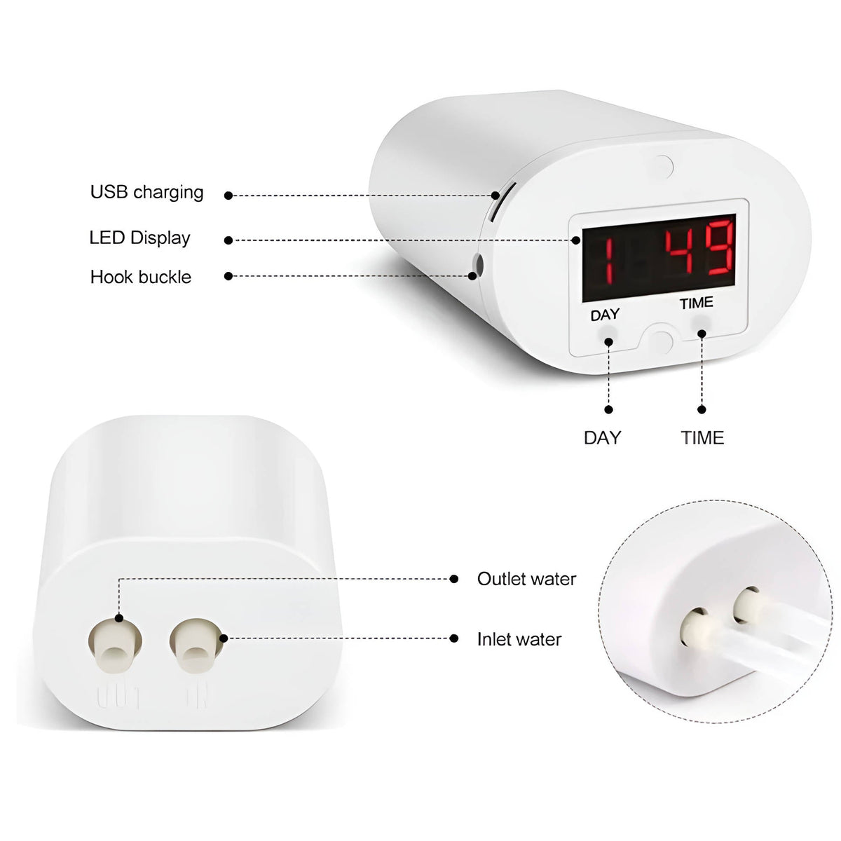 Rechargeable Plant Irrigation Timer with LCD Display for Indoor Gardens, Patios & Balconies – Multi-Pot Drip System with Programmable | Thomler