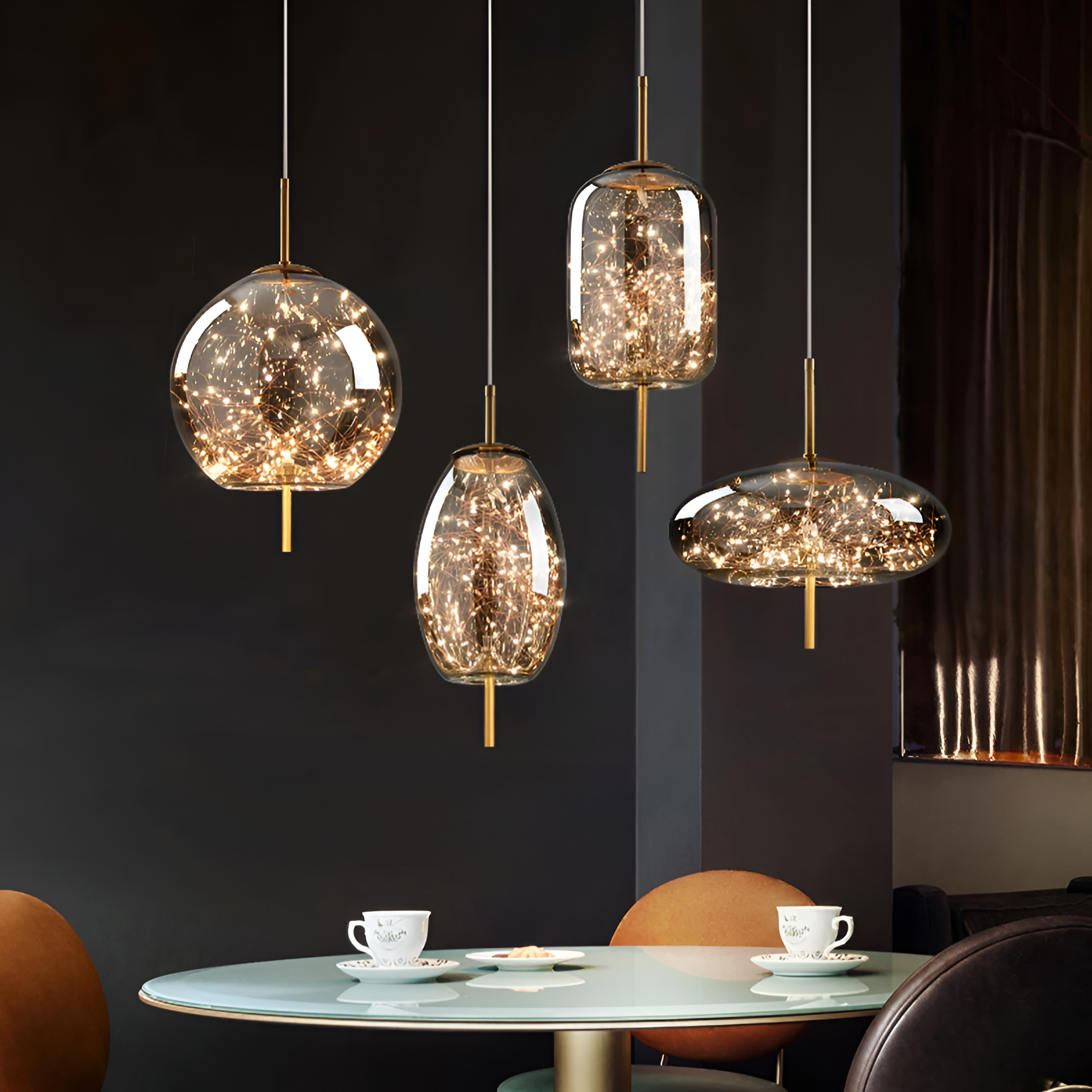 Pendant Light Glass 7.9 in Modern Adjustable Dining Room Kitchen Island Hanging Ceiling Lamp Scandinavian Minimalist Fixture | Thomler