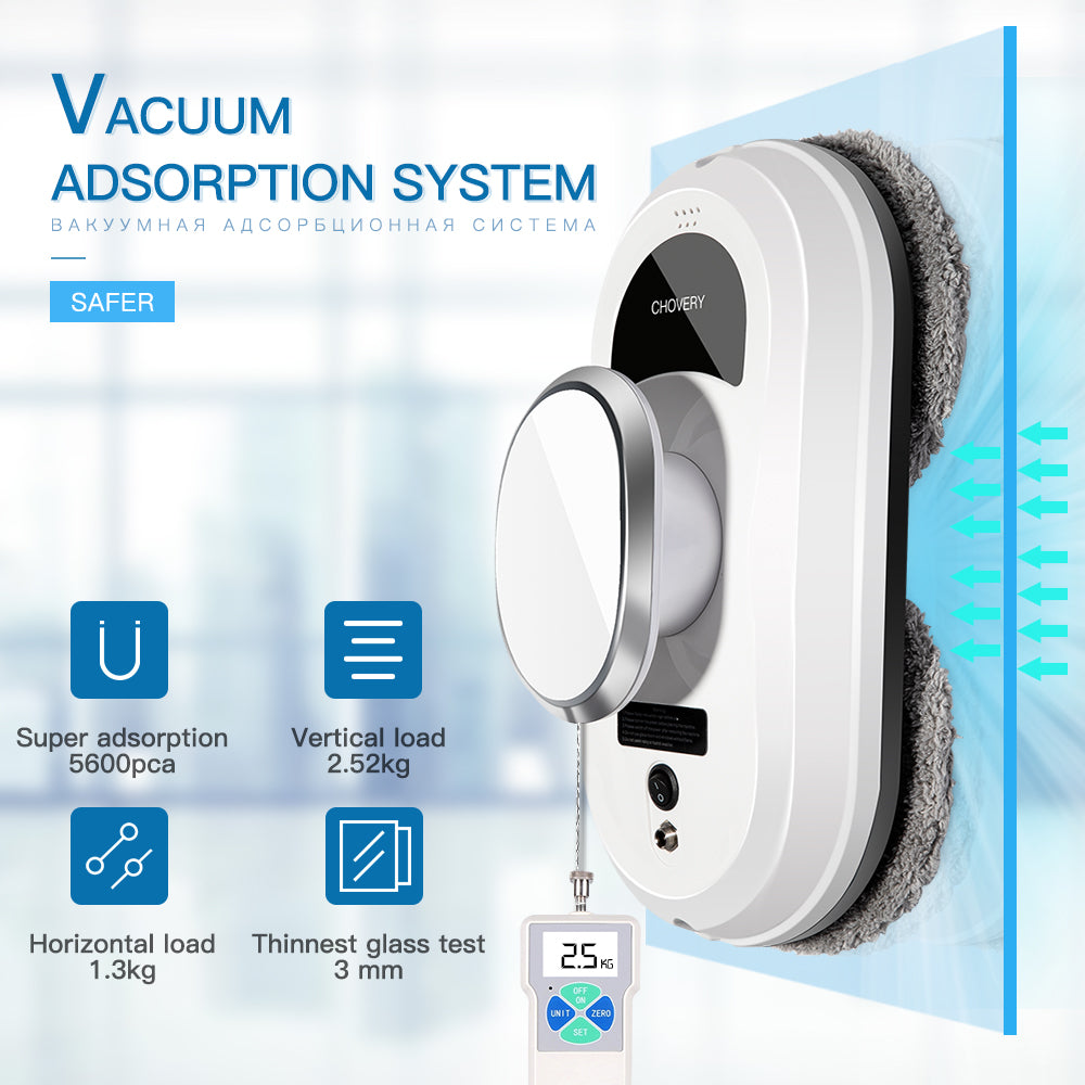 Robotic Window Washing Machine Automatic Glass Cleaner with Wireless Remote Control for Home High-Rise Patio Doors Mirror Panels | Thomler