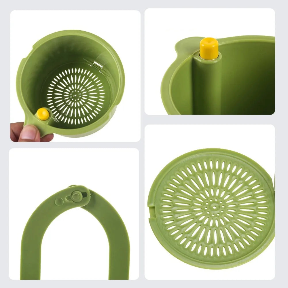 Sink Strainer Polypropylene 20.2 cm Hanging Kitchen Food Waste Filter Drain Basket With Click Release Vegetable Rinsing Caddy | Thomler