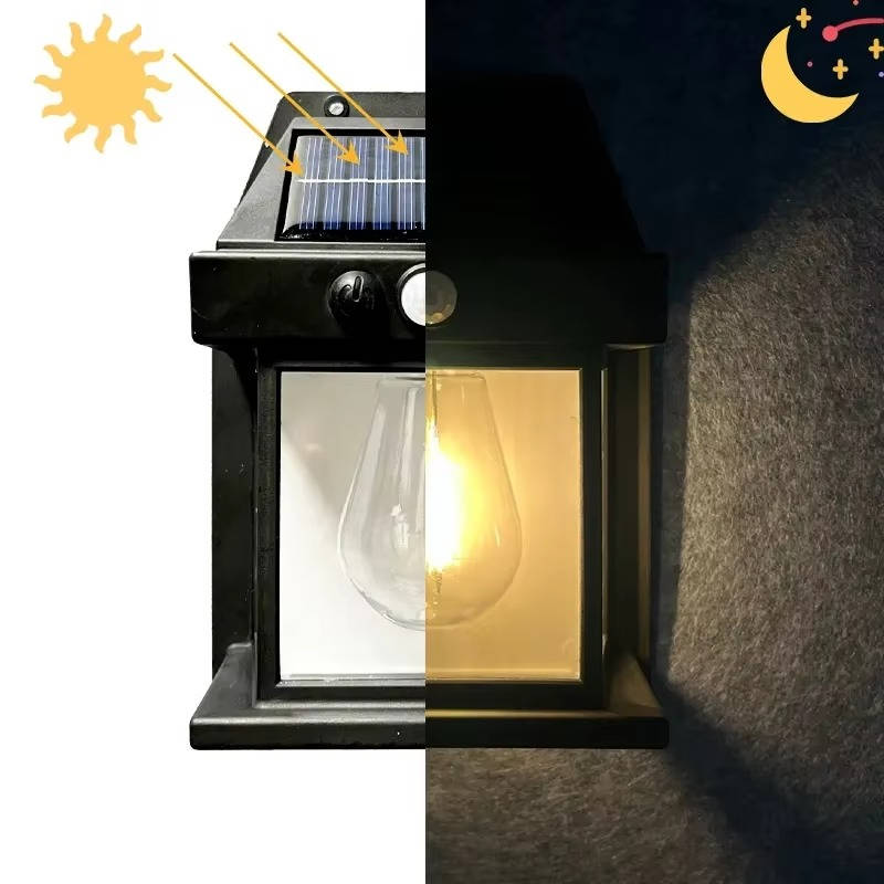 Motion-Activated Solar Outdoor Sconce with 3 Brightness Settings – Weatherproof Garden Security Light – 2-Pack | Thomler