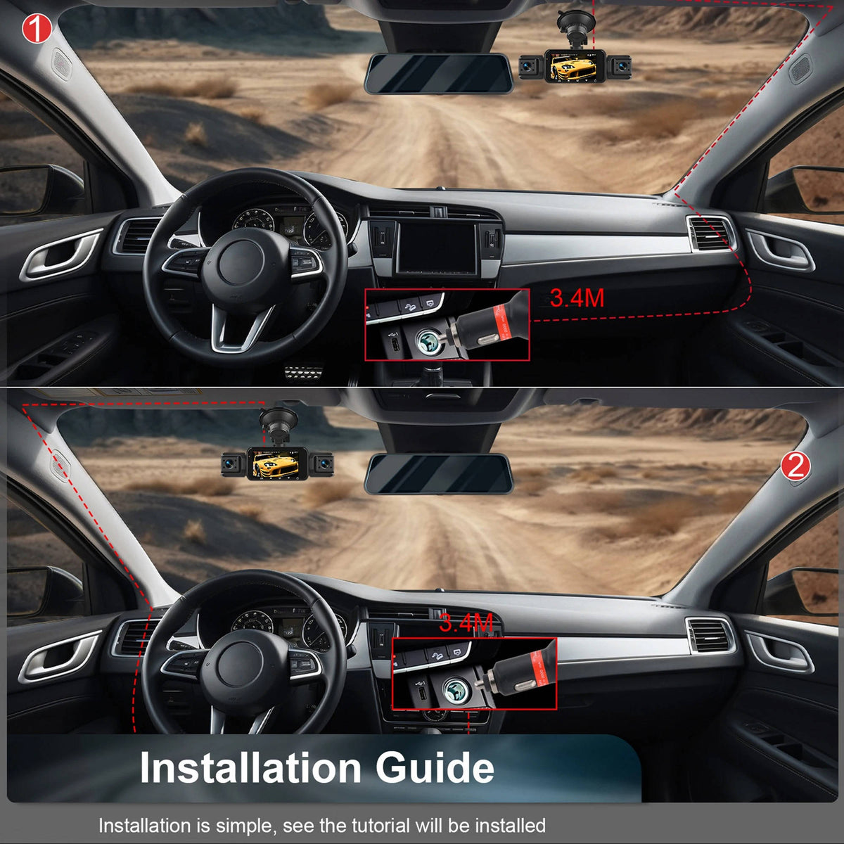 4-Camera 1080P Vehicle Recording System with Infrared Vision – Front Rear Side Surveillance Monitor for Cars Trucks SUVs | Thomler