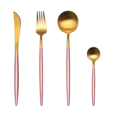 Stainless Steel Flatware Set 24-Piece Service for 6 with Colorful Handles for Everyday Dining Modern Table Utensils | Thomler