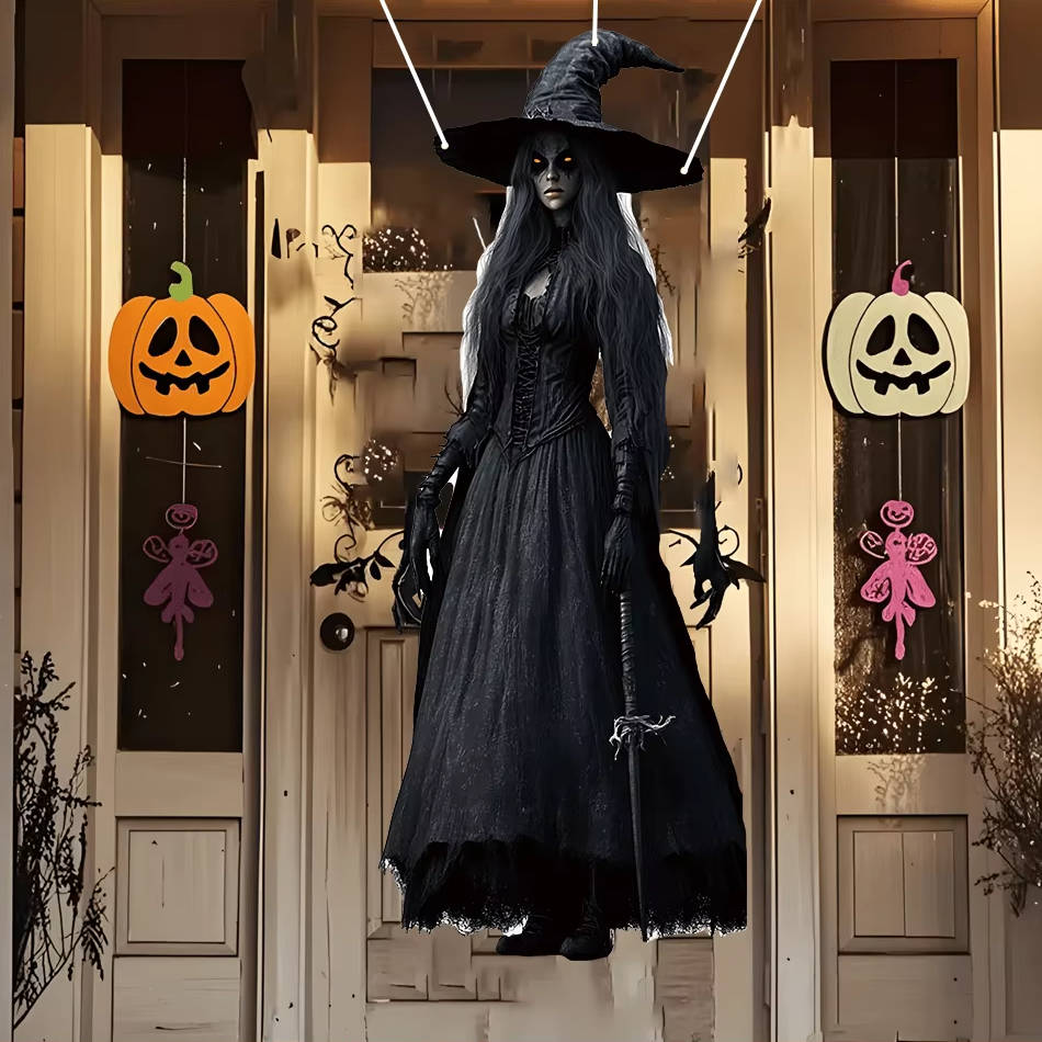 Skeleton Bride Hanging Halloween Decoration – Weather-Resistant Outdoor Horror Prop for Porch & Yard Display | Thomler